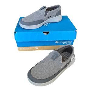 Columbia Unisex-Child Boatside PFG Slip On Canvas Shoes Youth Size 4 Grey